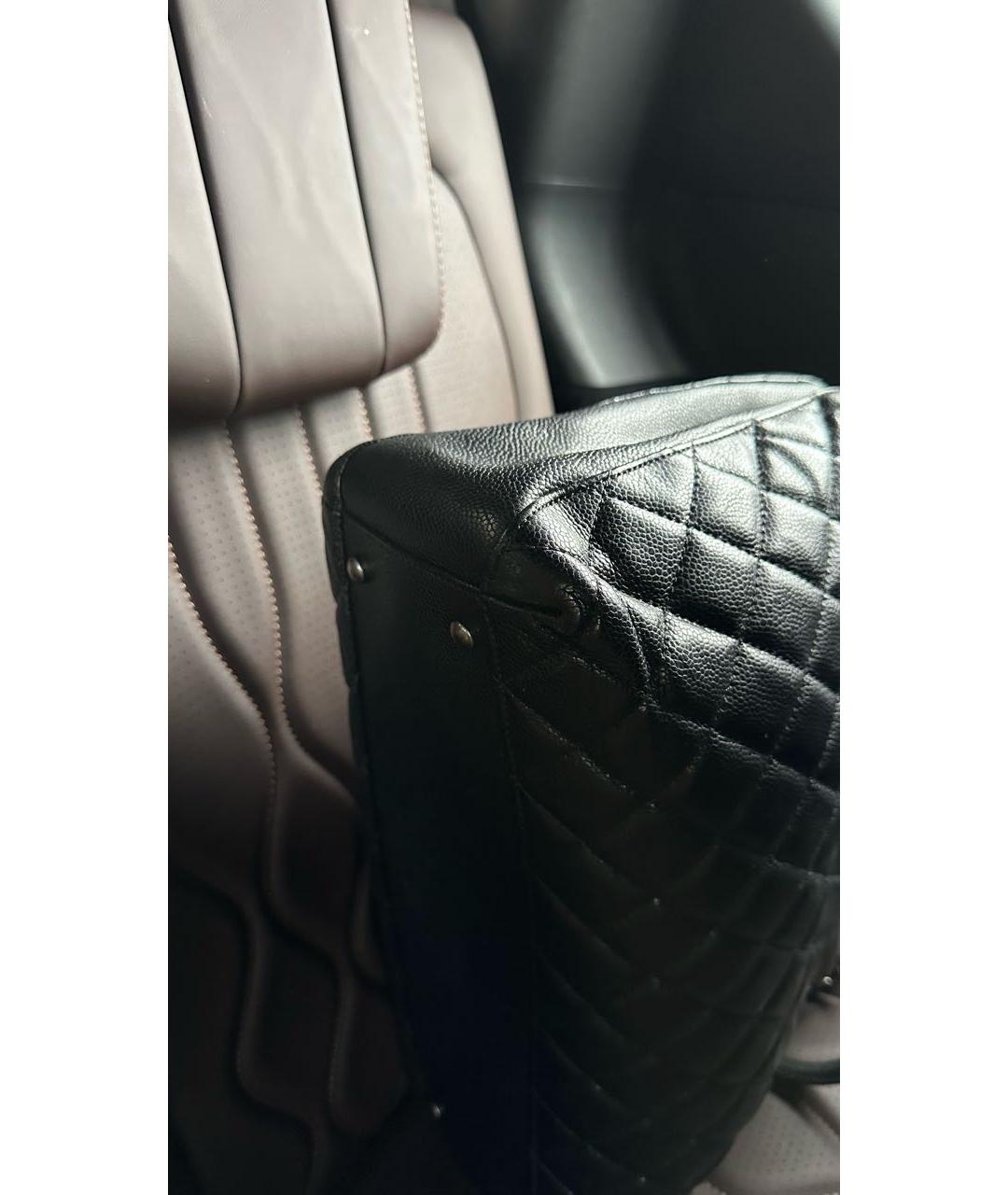 CHANEL Черная кожаная сумка тоут, фото 5