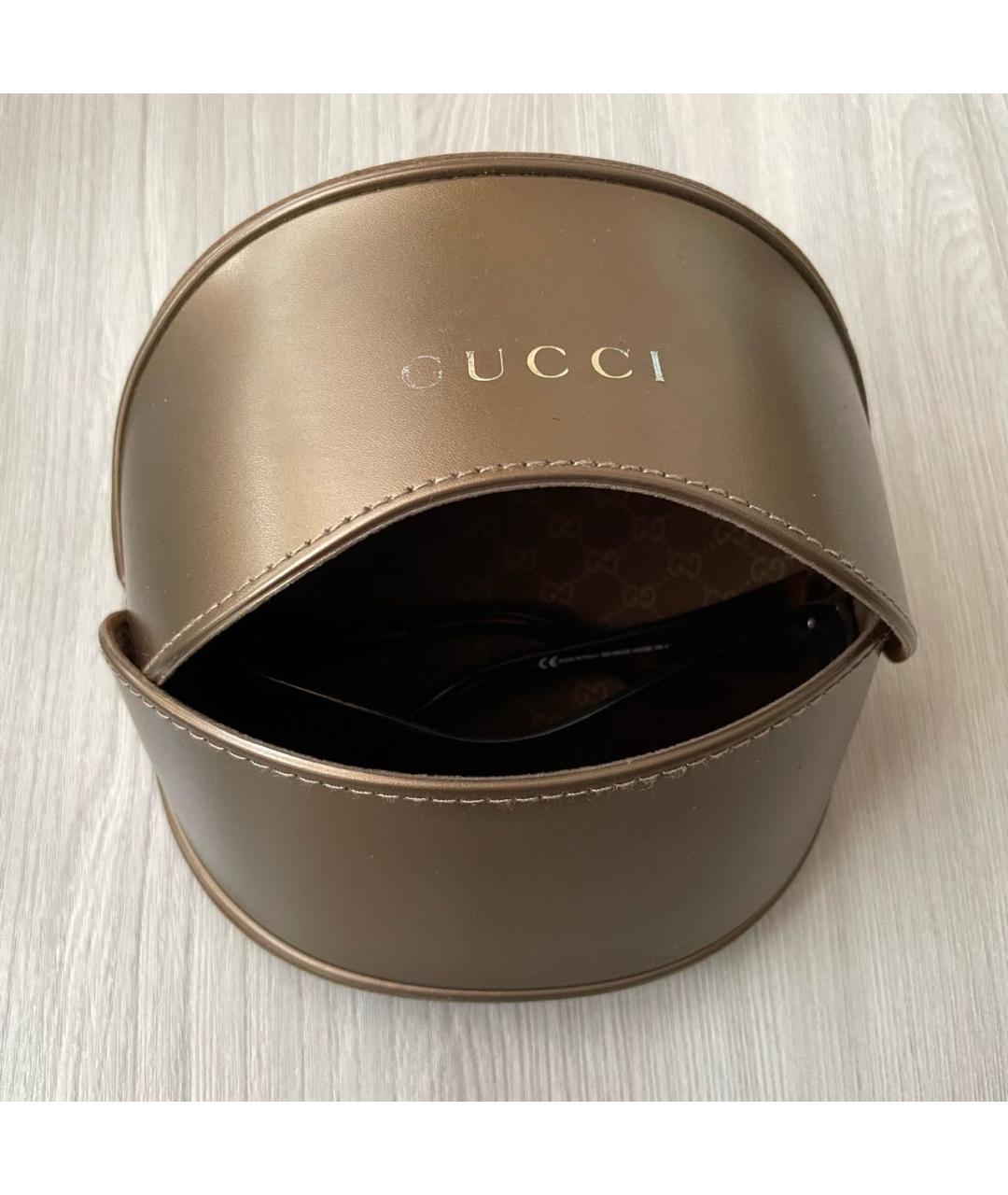 GUCCI Коричневые пластиковые солнцезащитные очки, фото 4