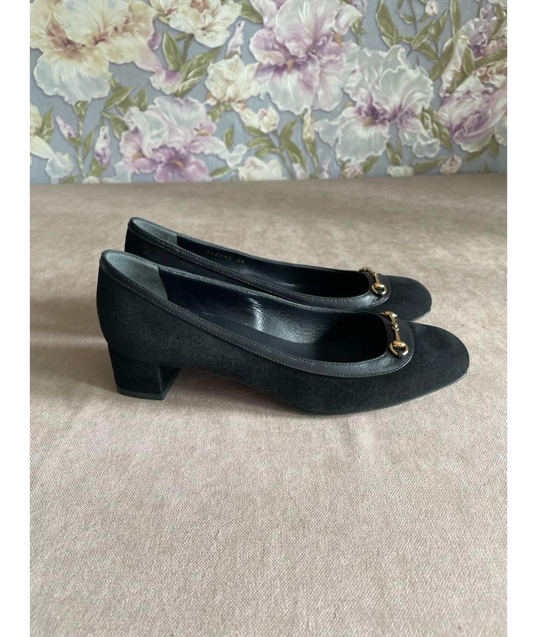 GUCCI Черные замшевые туфли, фото 7