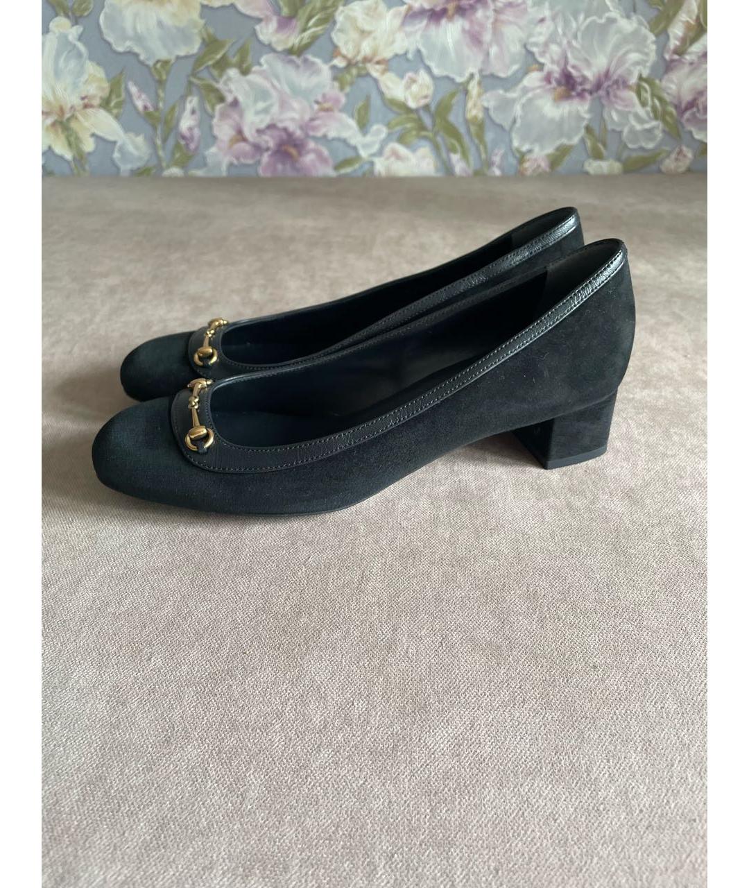 GUCCI Черные замшевые туфли, фото 5