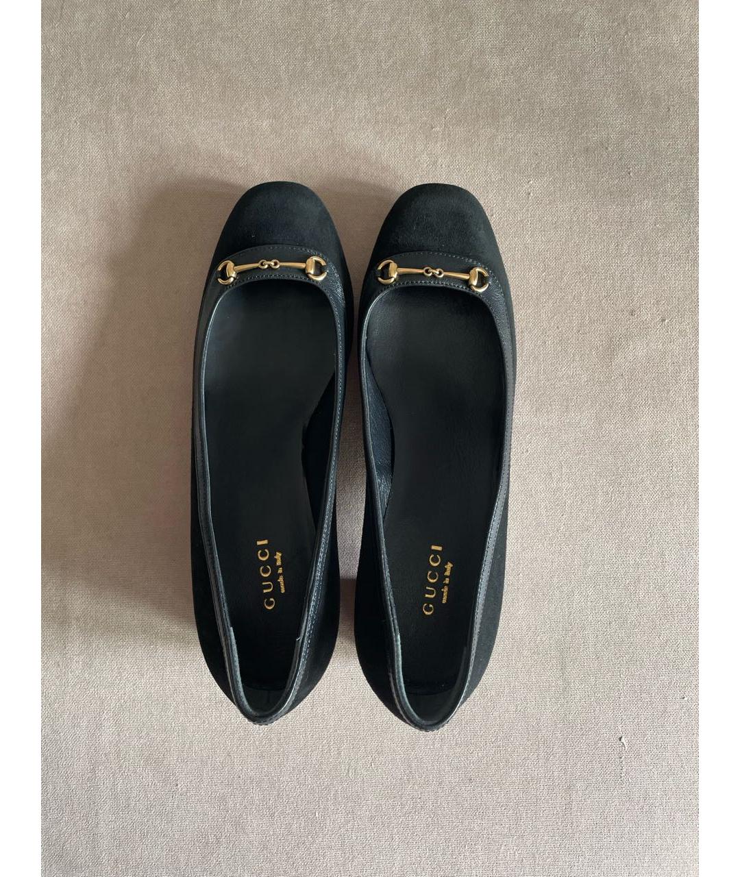 GUCCI Черные замшевые туфли, фото 3