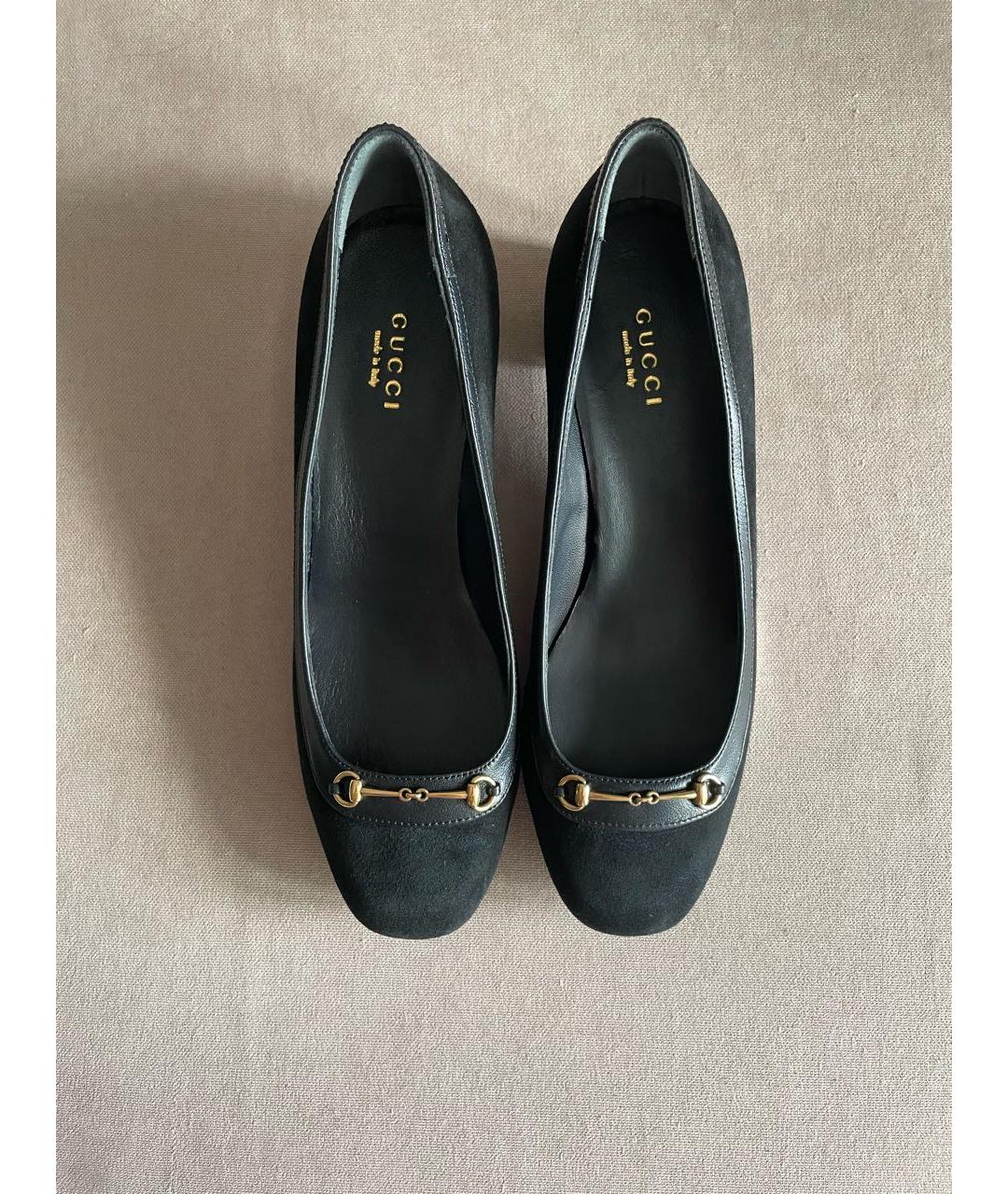 GUCCI Черные замшевые туфли, фото 2
