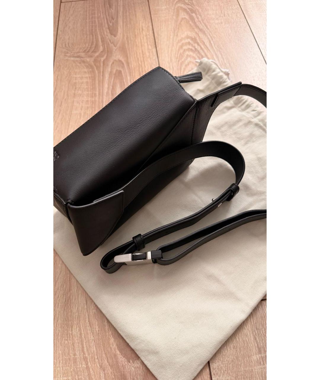 LOEWE Черная кожаная поясная сумка, фото 4