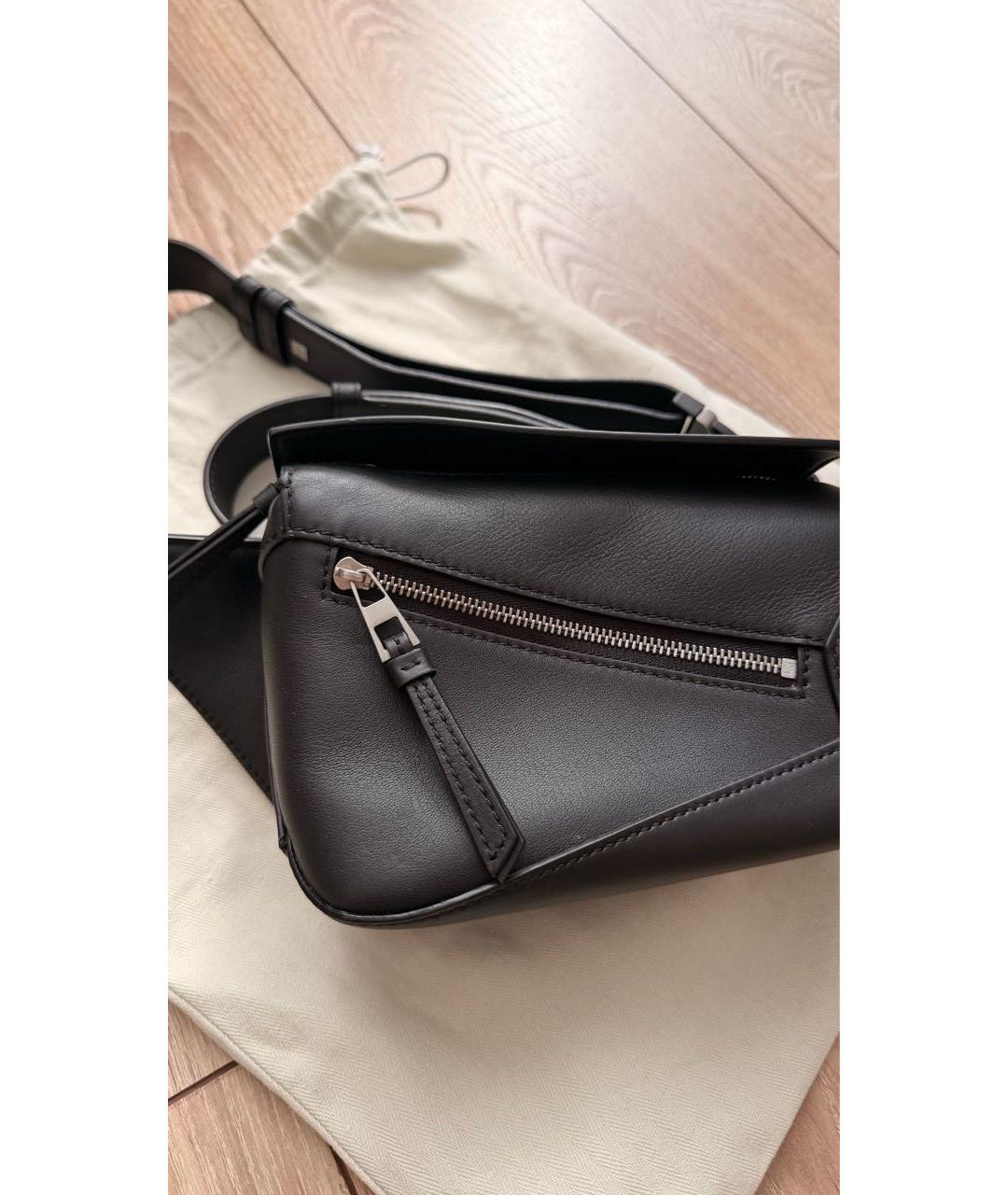 LOEWE Черная кожаная поясная сумка, фото 2