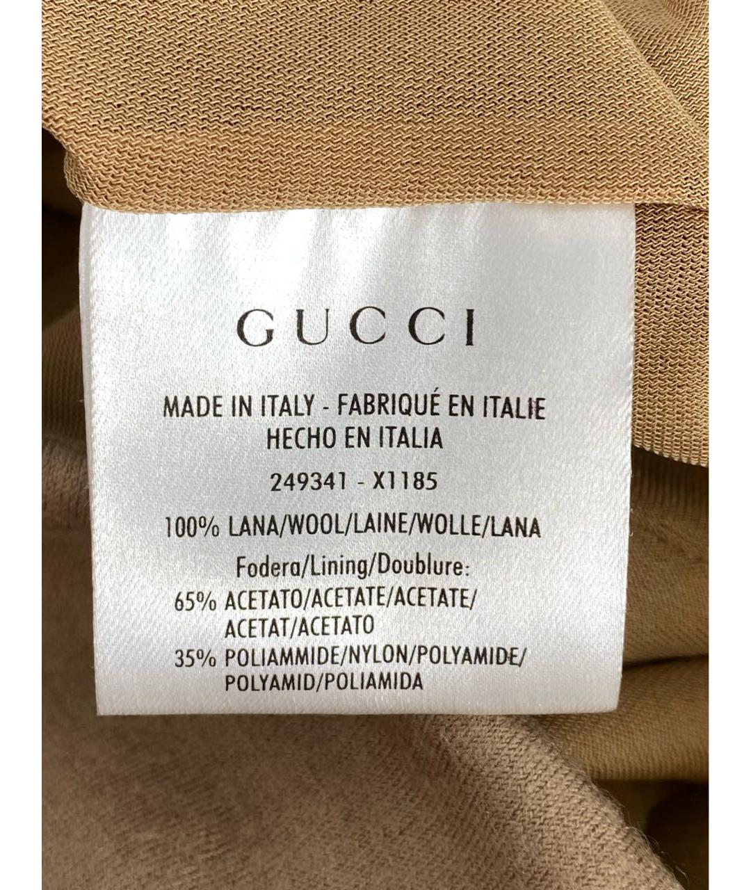 GUCCI Бежевое шерстяное повседневное платье, фото 7