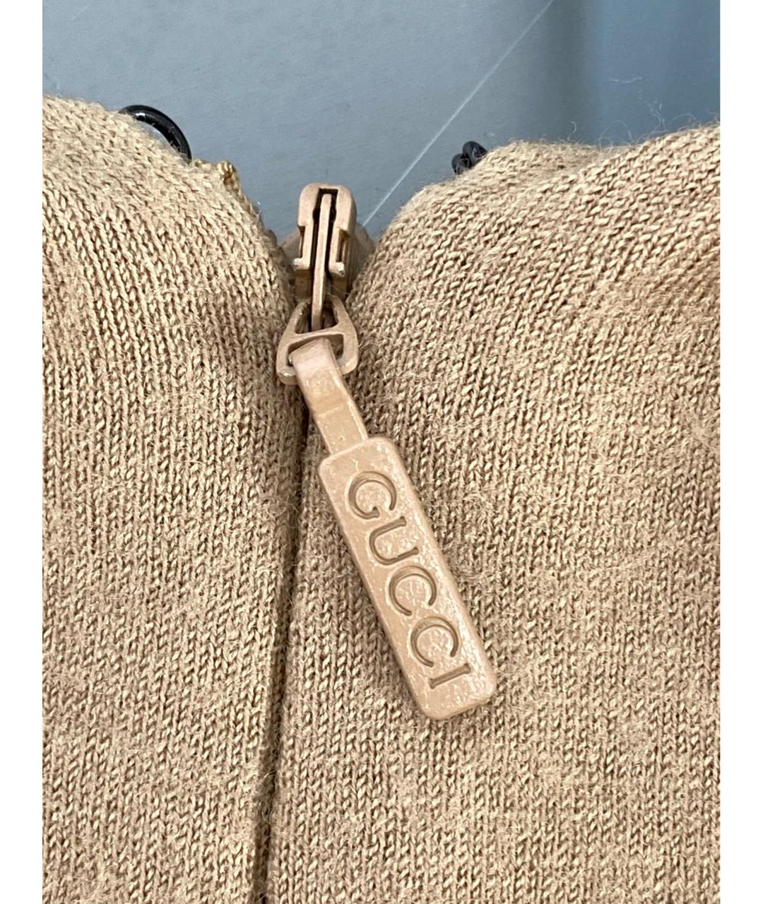 GUCCI Бежевое шерстяное повседневное платье, фото 4