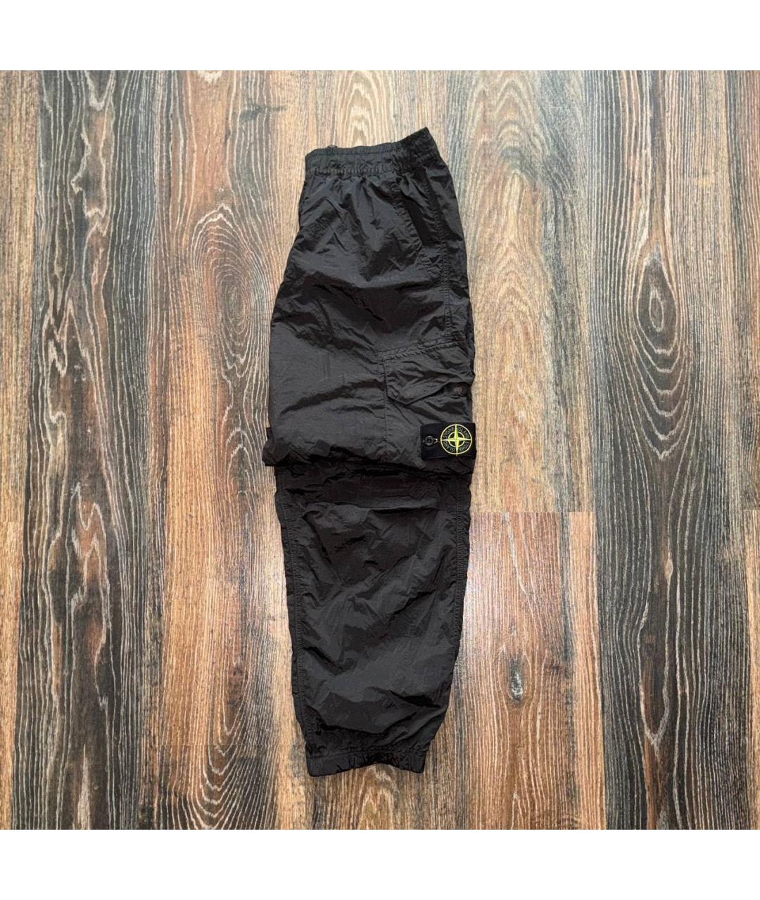 STONE ISLAND Черные полиамидовые повседневные брюки, фото 2