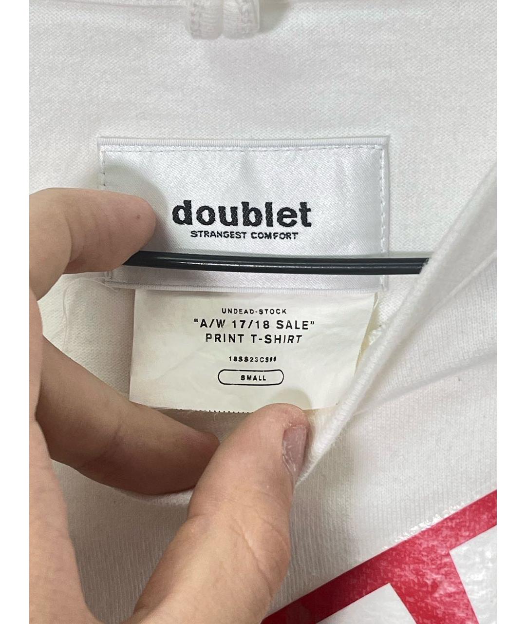 DOUBLET Белая хлопковая футболка, фото 4