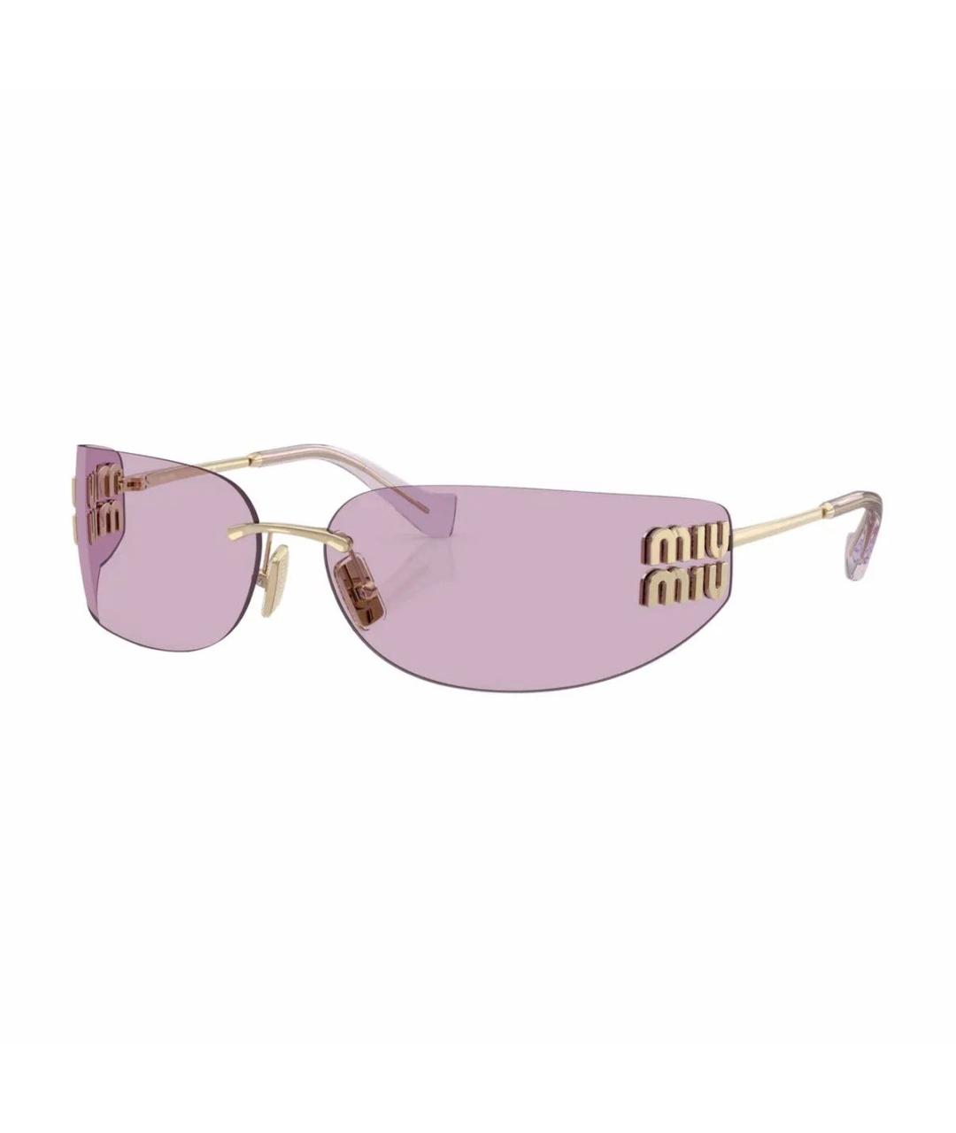 MIU MIU Золотые металлические солнцезащитные очки, фото 9