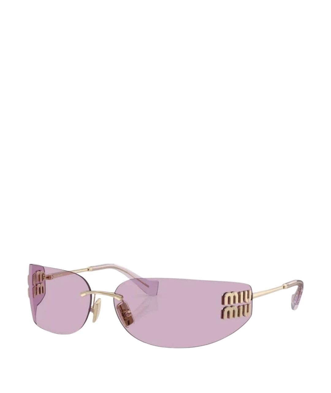 MIU MIU Золотые металлические солнцезащитные очки, фото 1