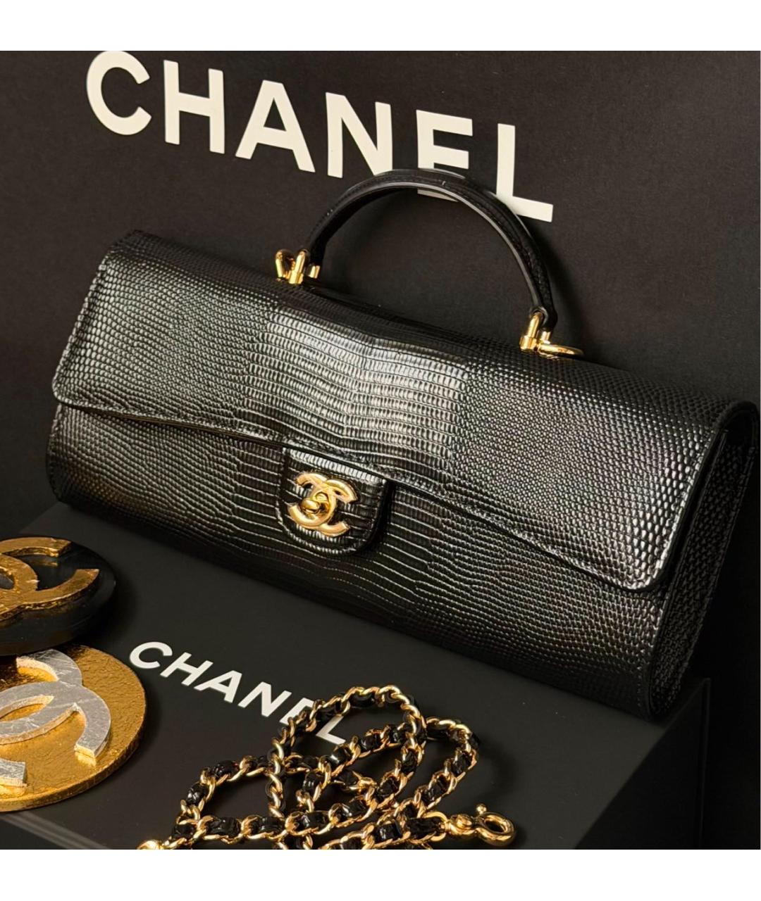 CHANEL Черная кожаная сумка через плечо, фото 1