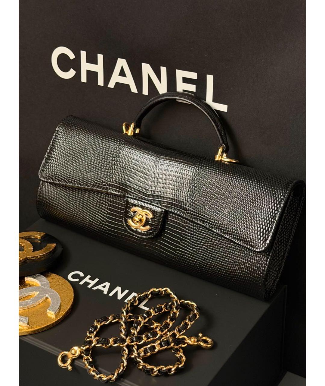 CHANEL Черная кожаная сумка через плечо, фото 2