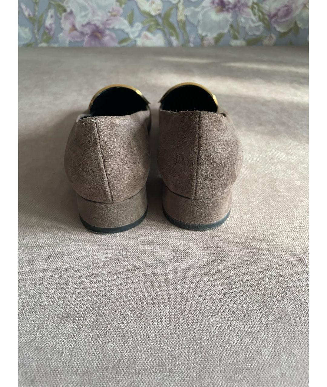 GUCCI Бежевые замшевые туфли, фото 4