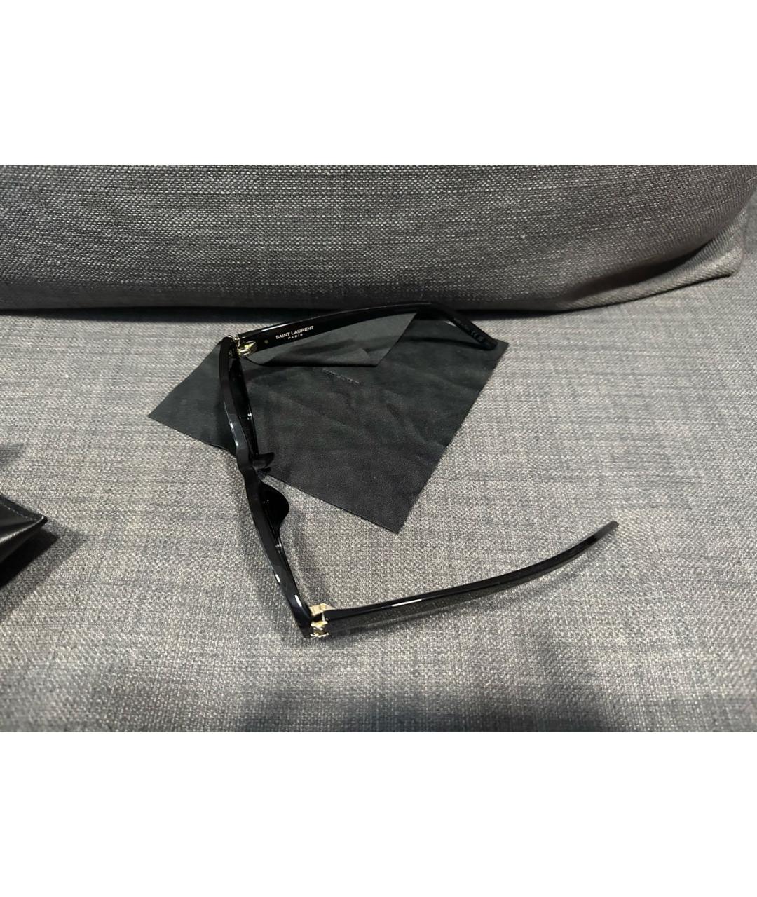 SAINT LAURENT Черные пластиковые солнцезащитные очки, фото 5