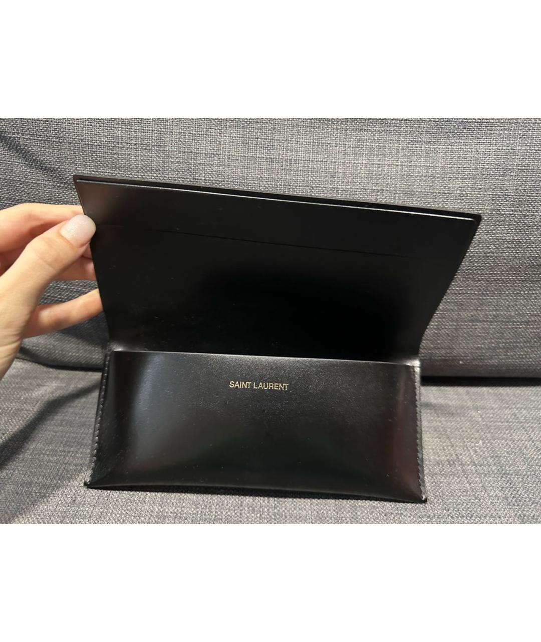 SAINT LAURENT Черные пластиковые солнцезащитные очки, фото 7