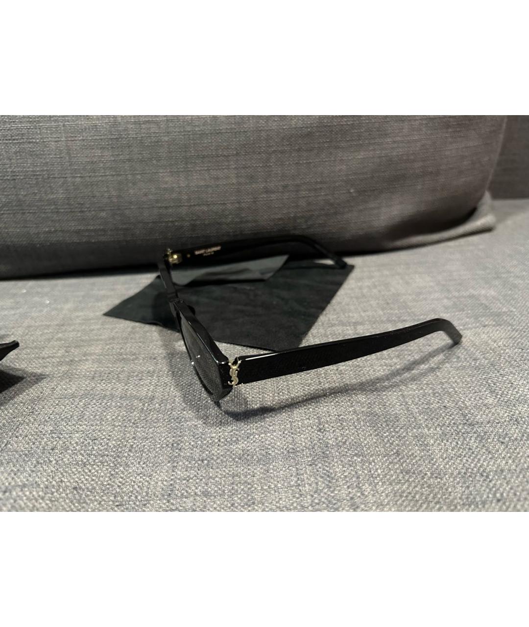 SAINT LAURENT Черные пластиковые солнцезащитные очки, фото 2