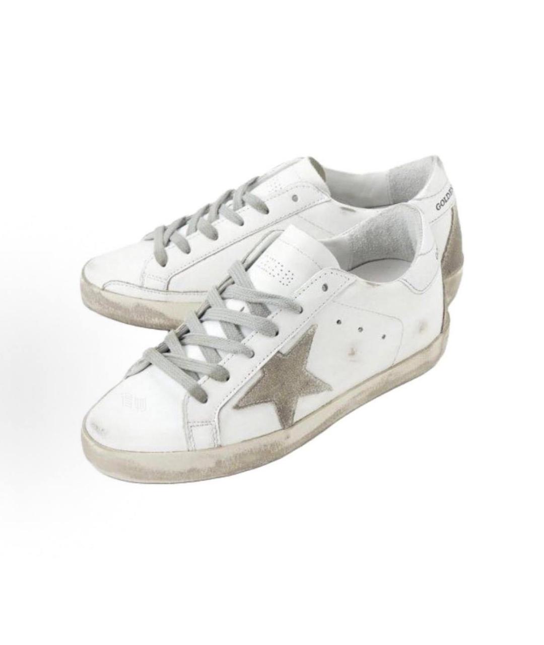 GOLDEN GOOSE Белые кожаные кеды, фото 4
