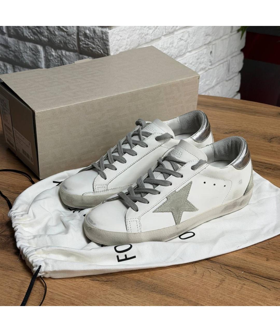 GOLDEN GOOSE Белые кожаные кеды, фото 2