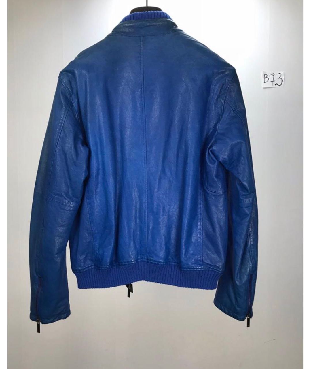 EMPORIO ARMANI Синяя кожаная куртка, фото 2