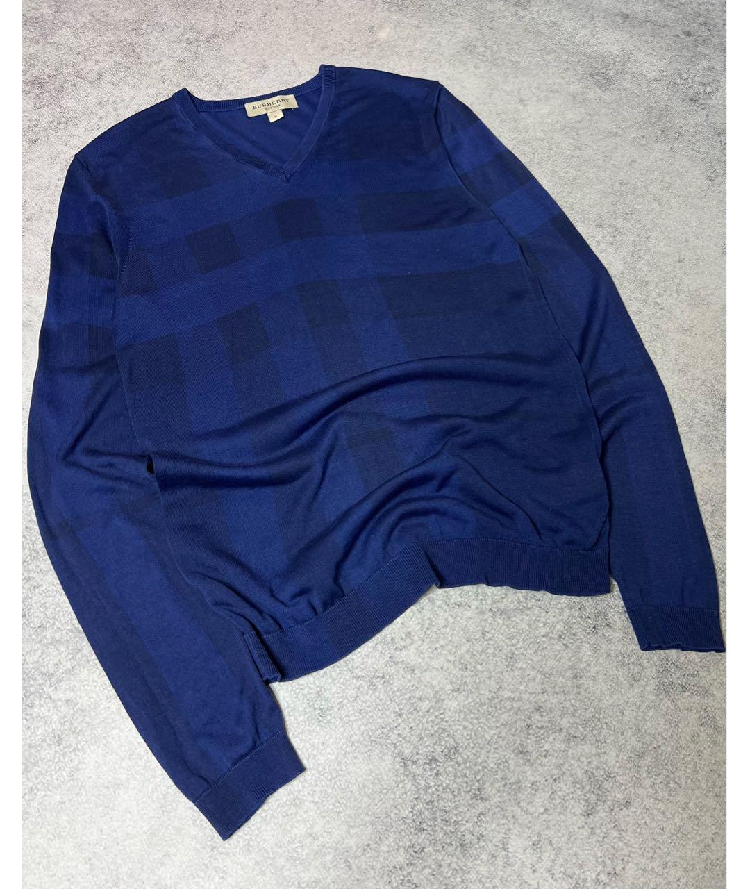 BURBERRY Синий шелковый джемпер / свитер, фото 2