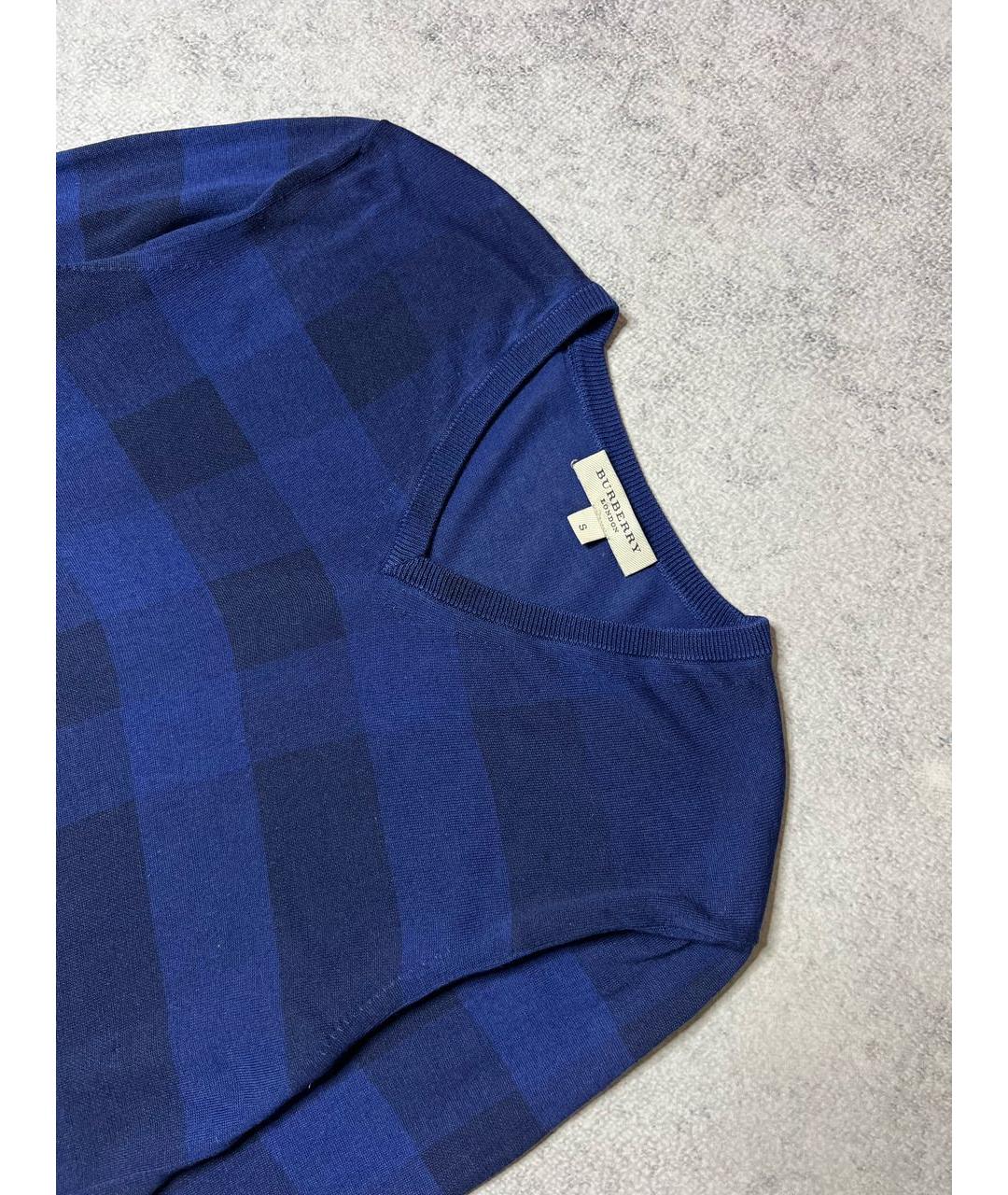 BURBERRY Синий шелковый джемпер / свитер, фото 4