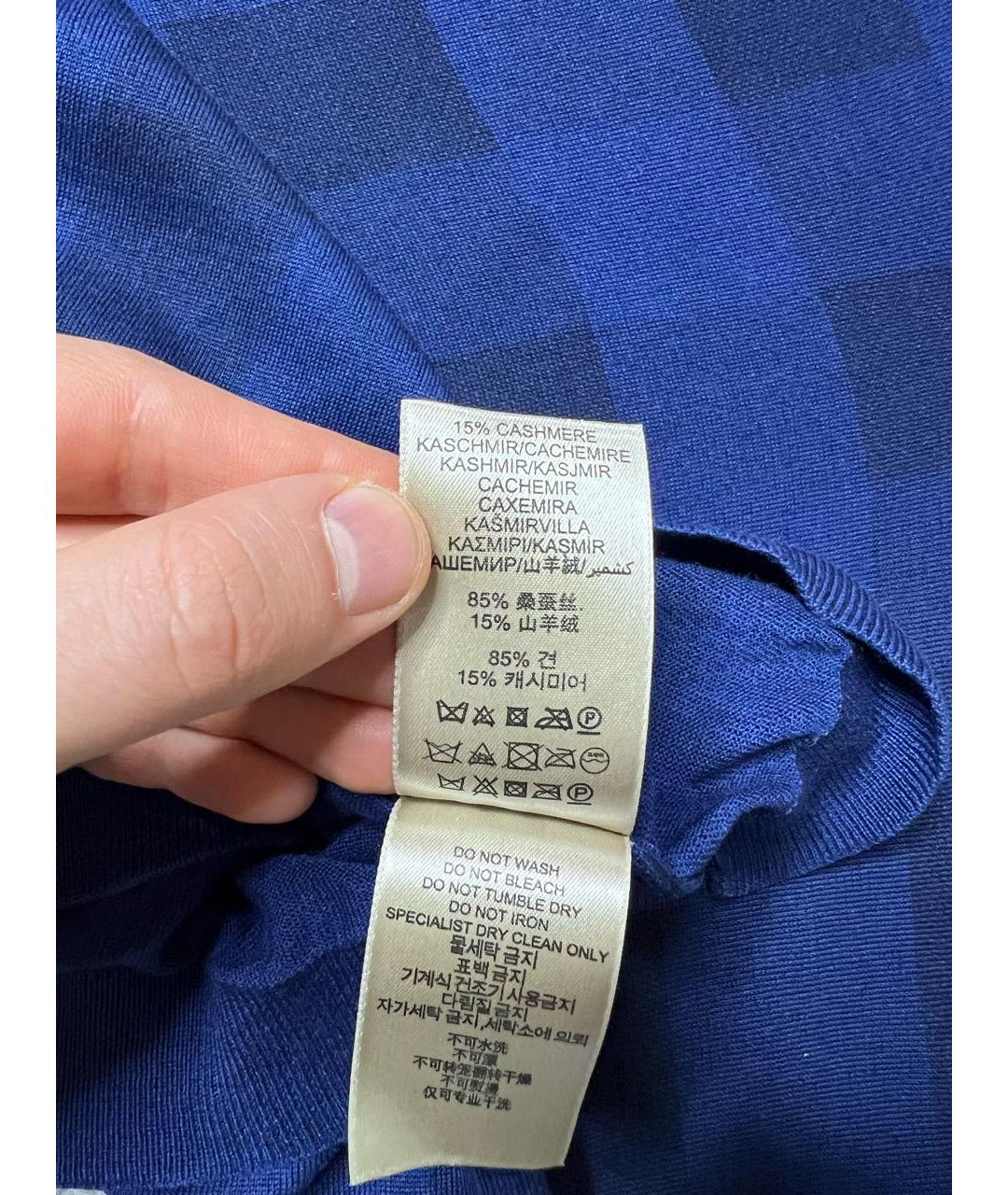 BURBERRY Синий шелковый джемпер / свитер, фото 7