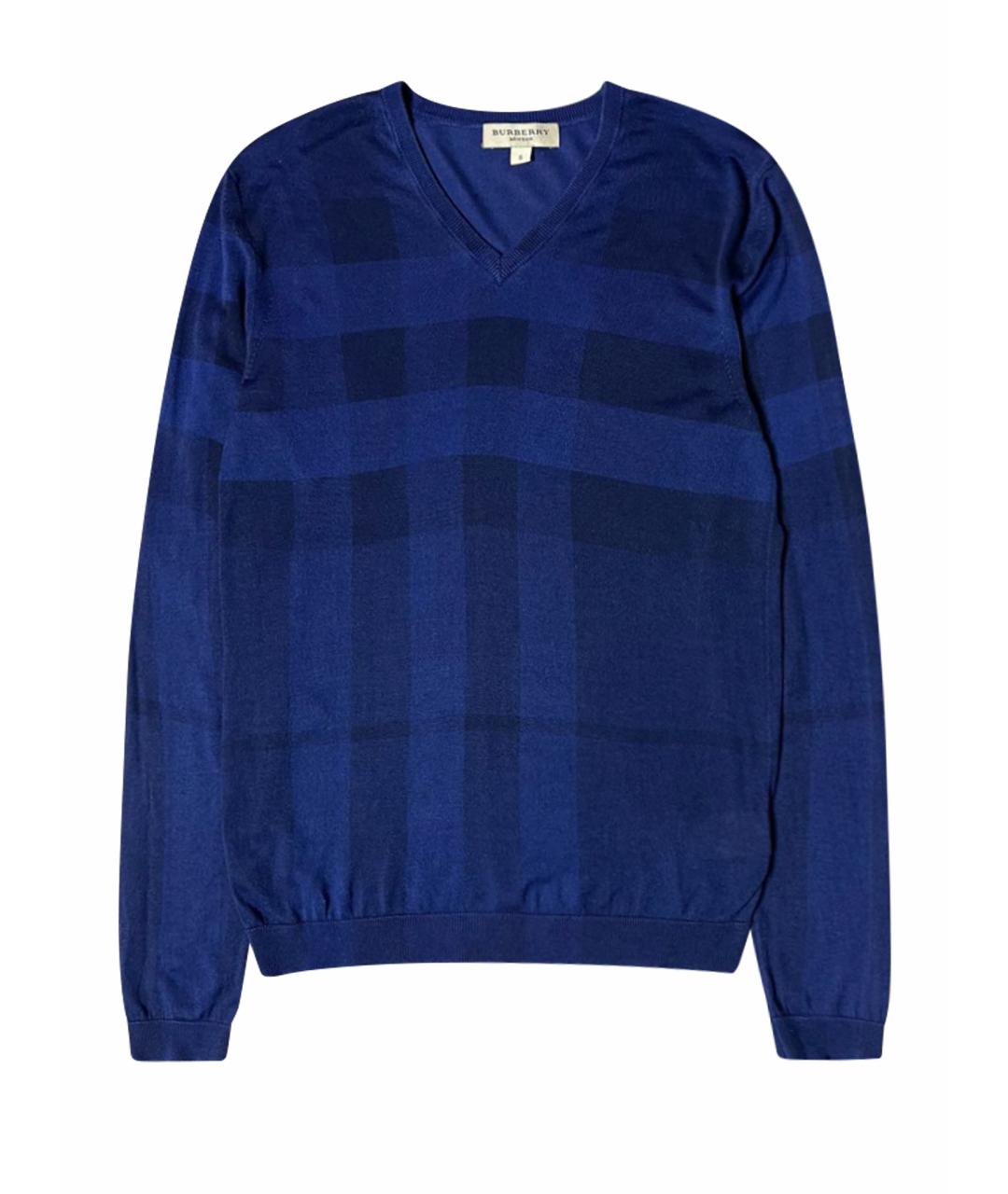 BURBERRY Синий шелковый джемпер / свитер, фото 1