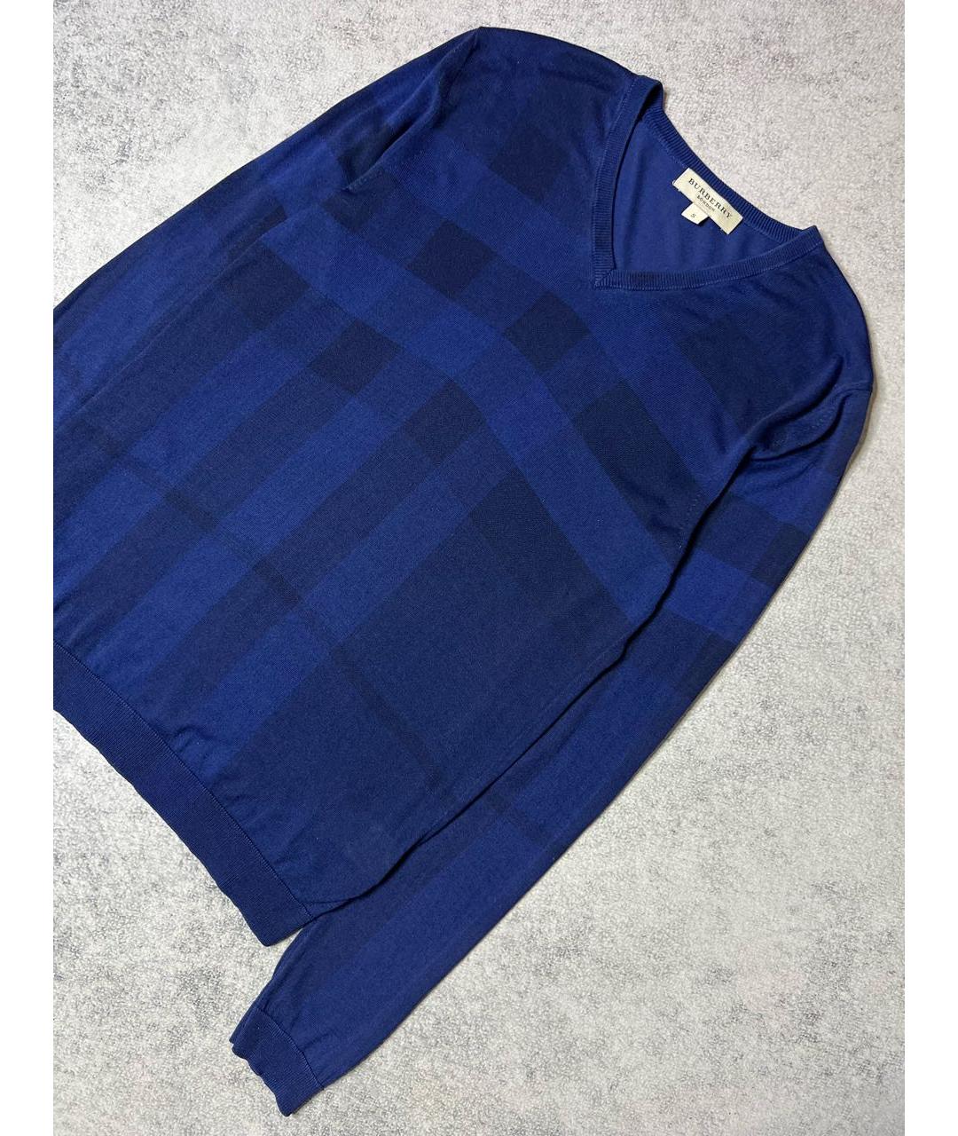 BURBERRY Синий шелковый джемпер / свитер, фото 3