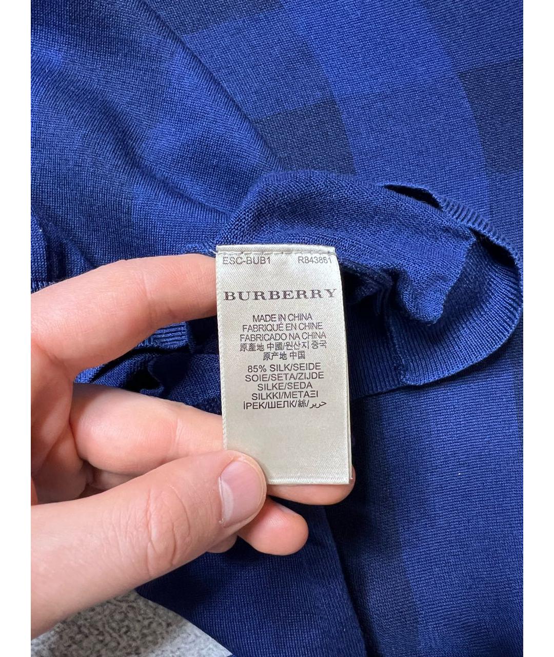 BURBERRY Синий шелковый джемпер / свитер, фото 6