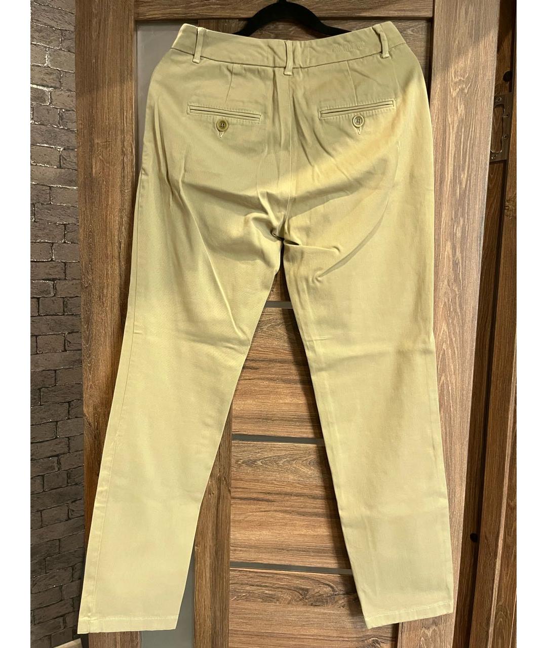 WEEKEND MAX MARA Бежевые хлопко-эластановые брюки узкие, фото 2