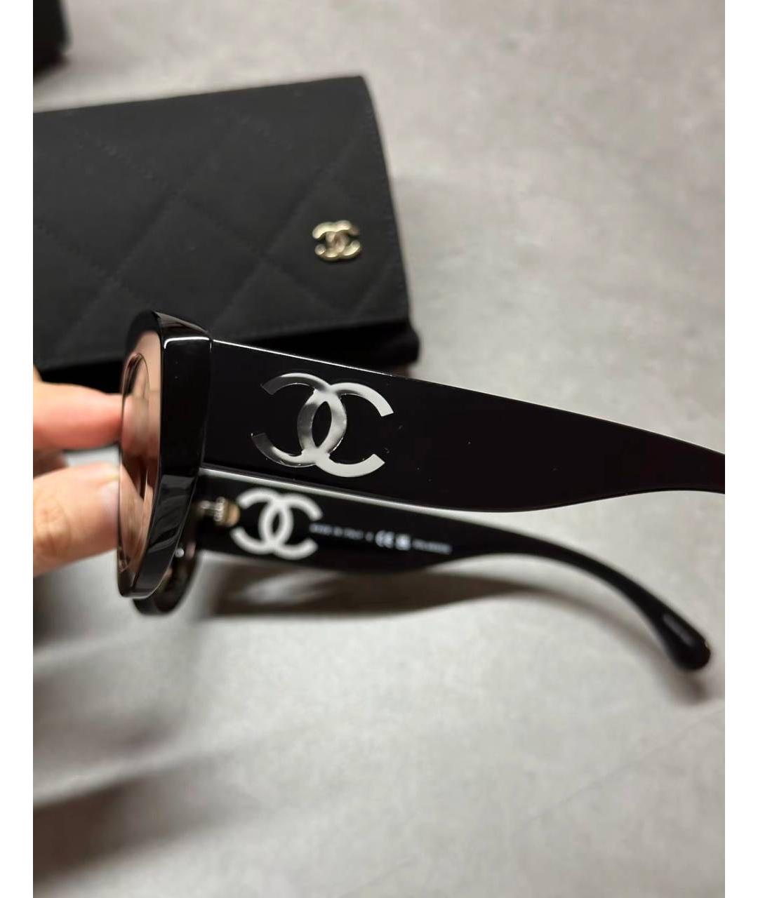 CHANEL Черные пластиковые солнцезащитные очки, фото 6