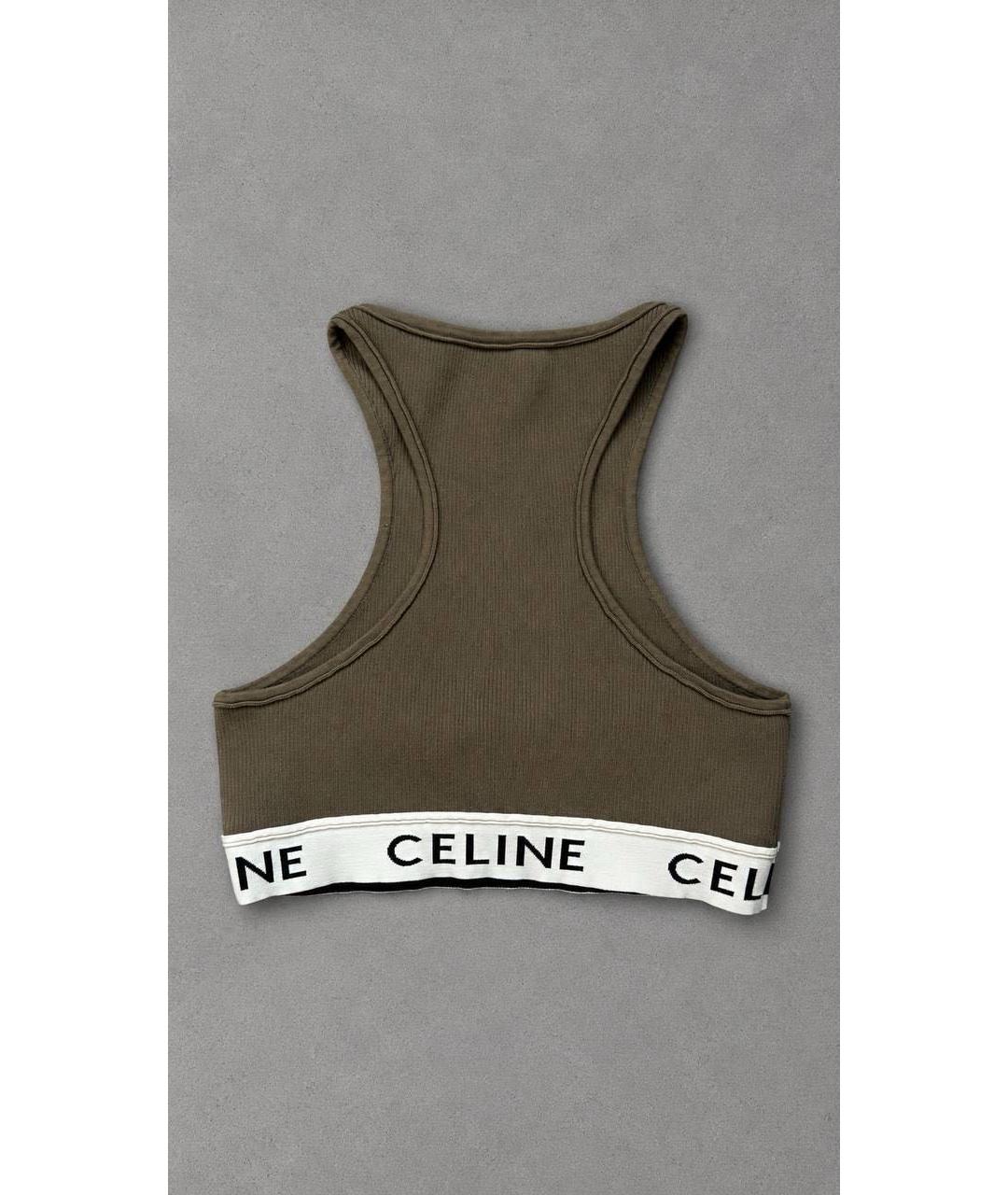 CELINE Коричневая полиэстеровая майка, фото 2