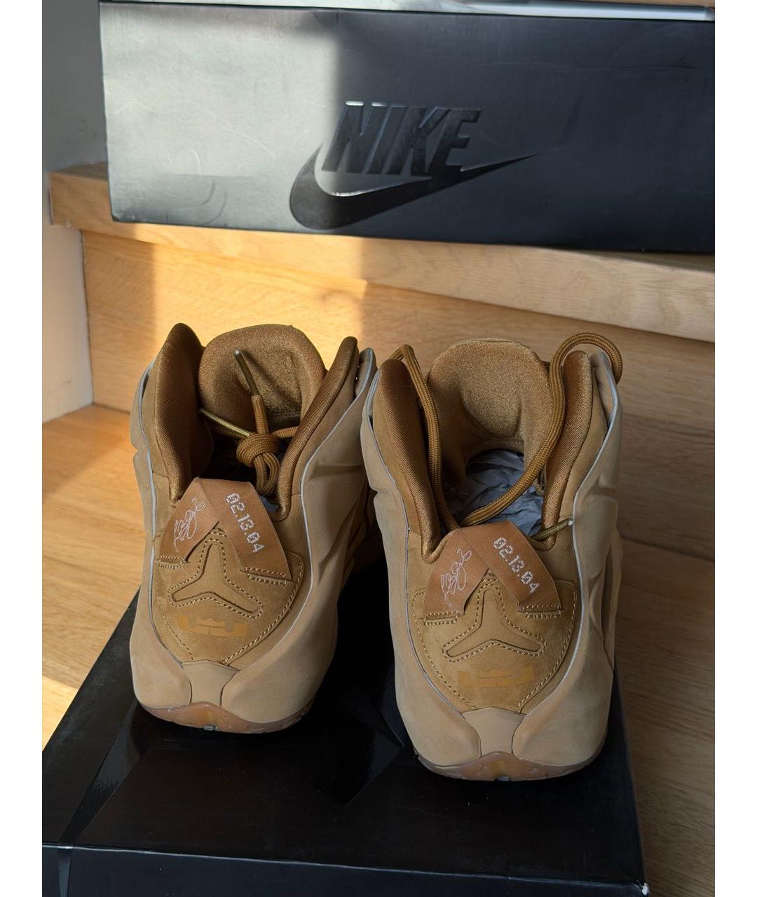 NIKE Горчичные замшевые высокие кроссовки / кеды, фото 4