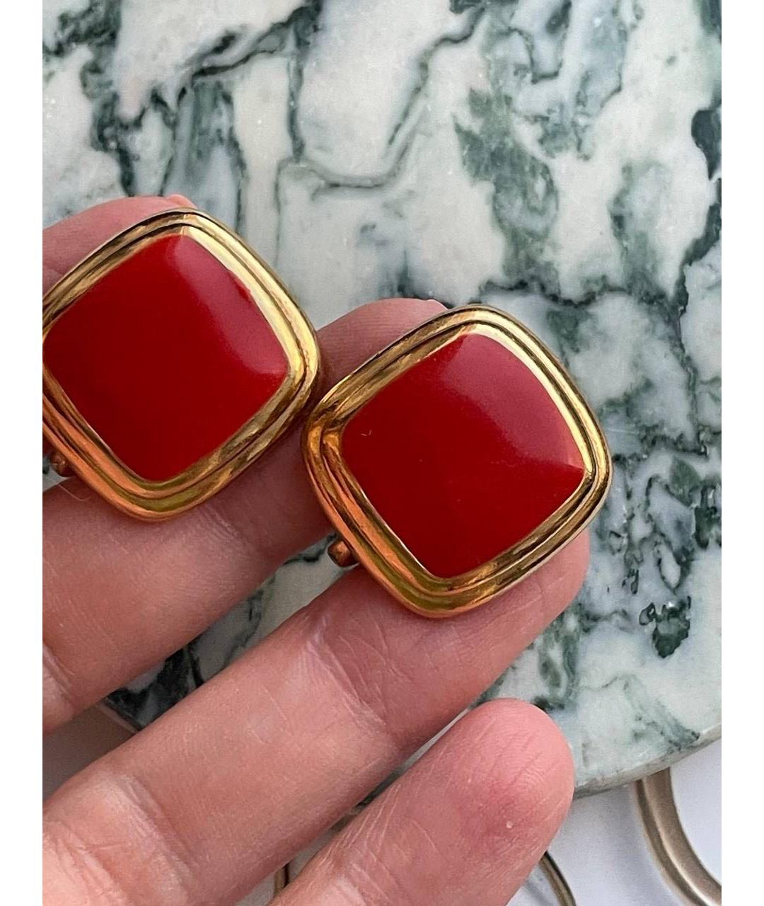 NINA RICCI Красные металлические серьги, фото 4