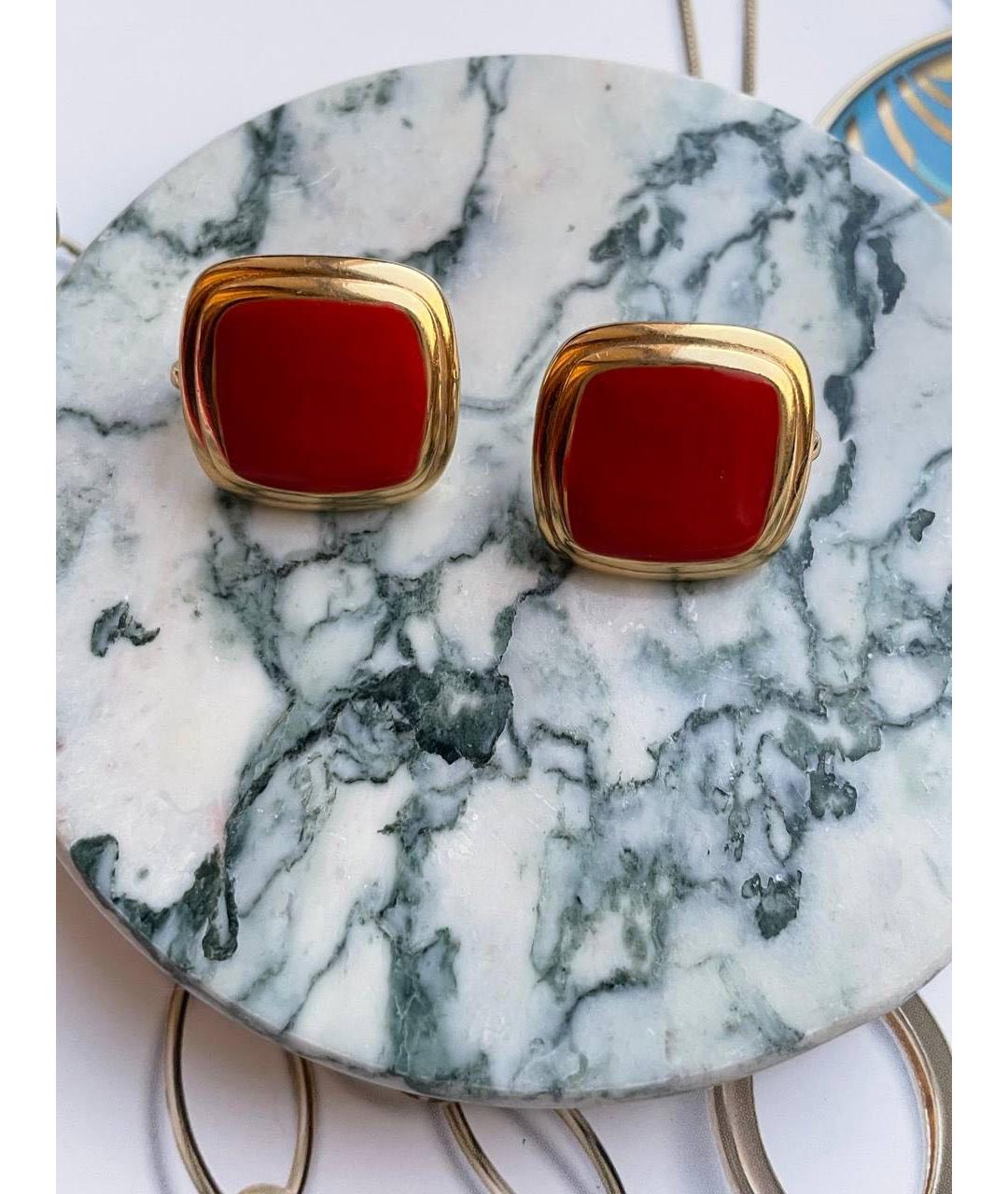 NINA RICCI Красные металлические серьги, фото 3