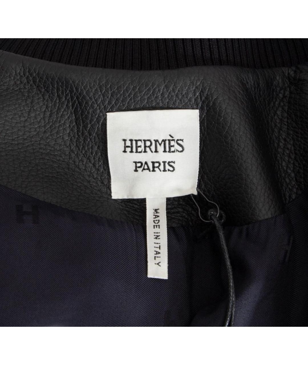 HERMES Черная кожаная куртка, фото 3