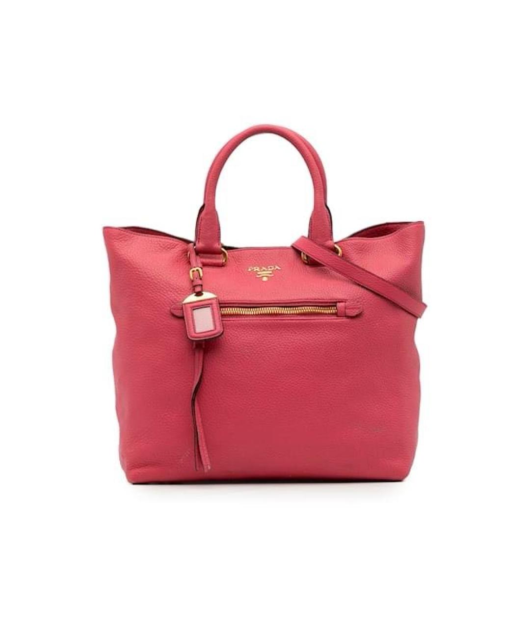 PRADA Розовая кожаная сумка тоут, фото 7