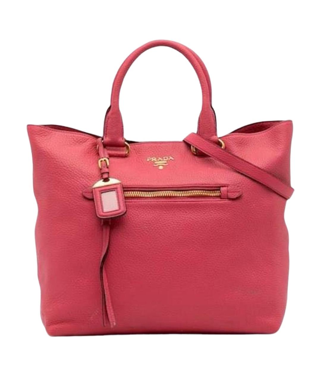 PRADA Розовая кожаная сумка тоут, фото 1