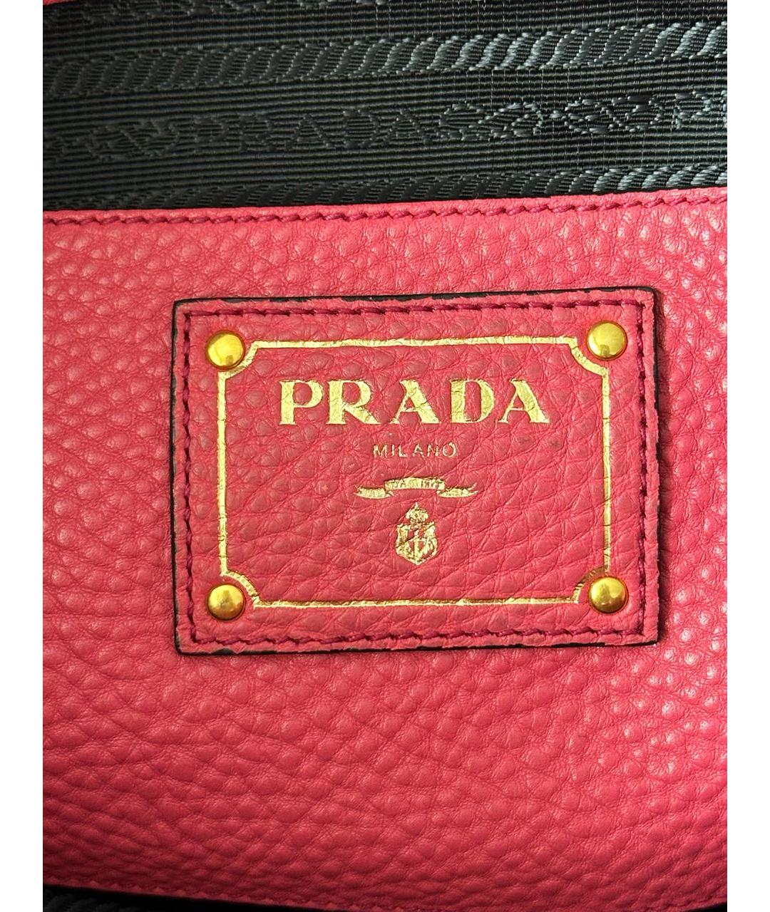 PRADA Розовая кожаная сумка тоут, фото 6