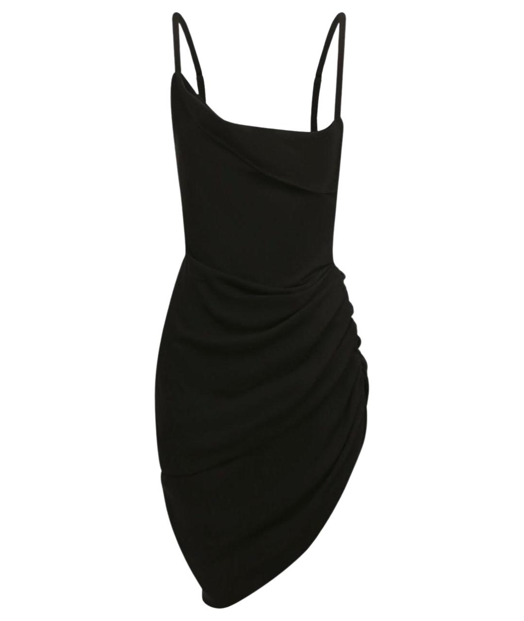 JACQUEMUS Черное хлопковое коктейльное платье, фото 1