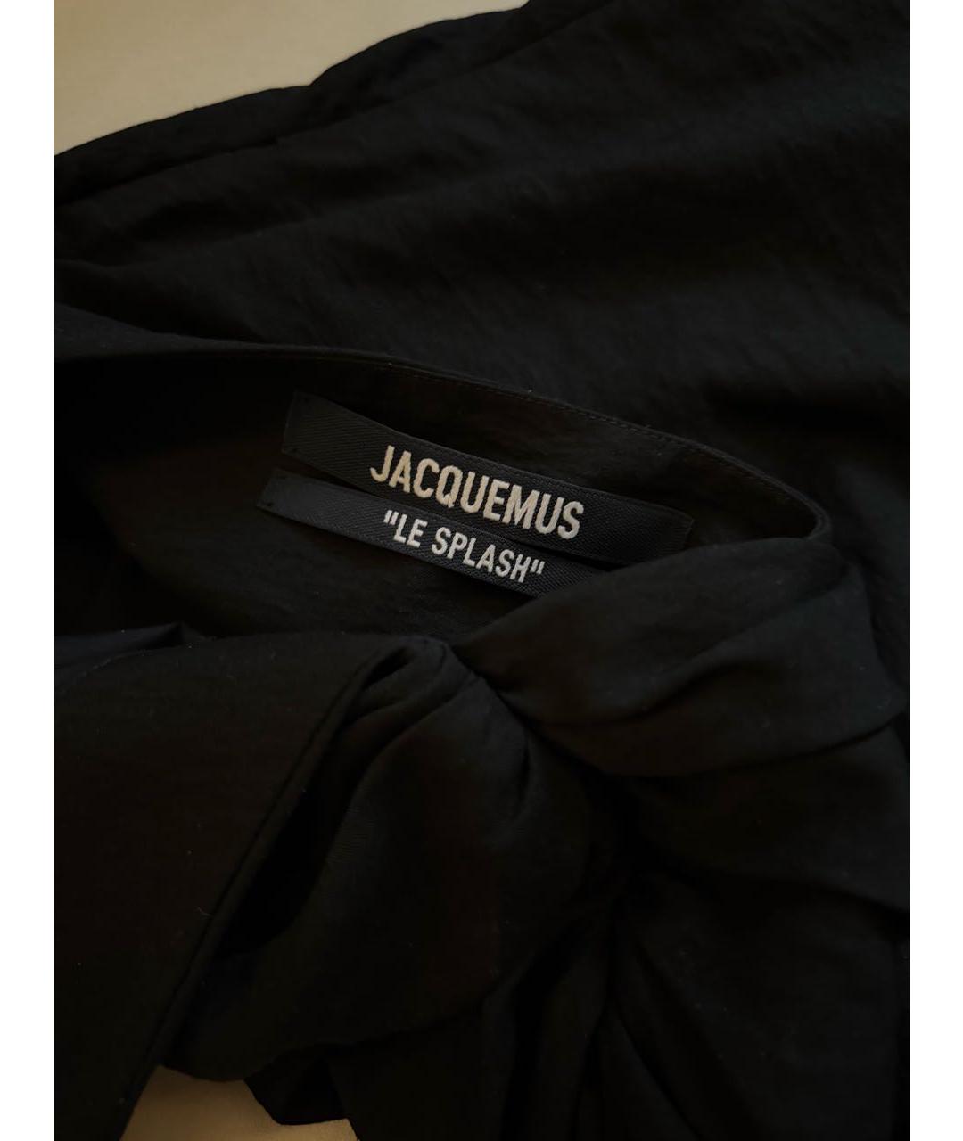 JACQUEMUS Черное хлопковое коктейльное платье, фото 8