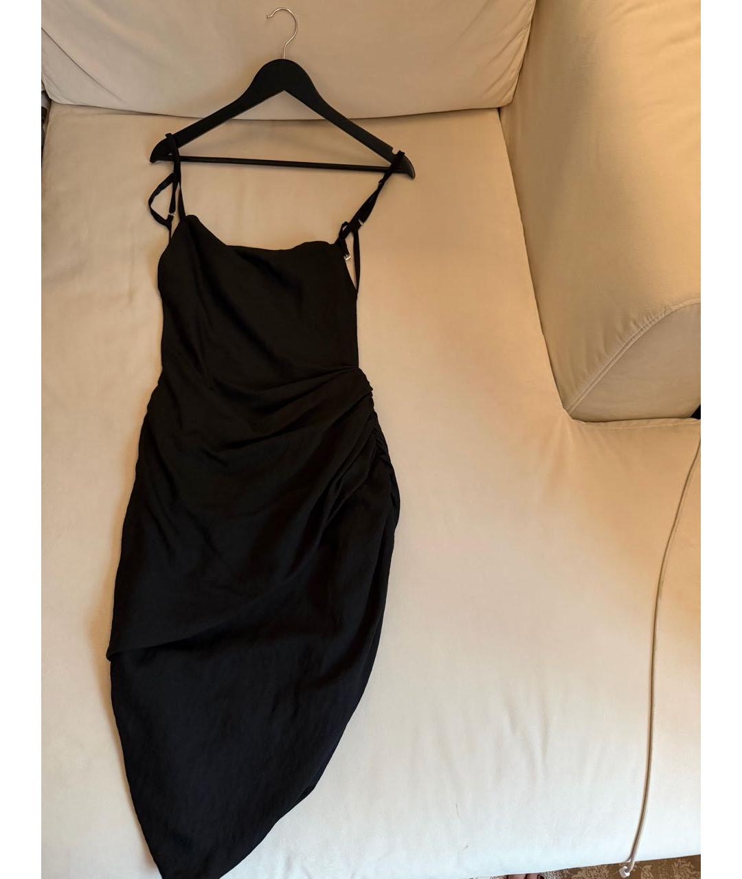 JACQUEMUS Черное хлопковое коктейльное платье, фото 5