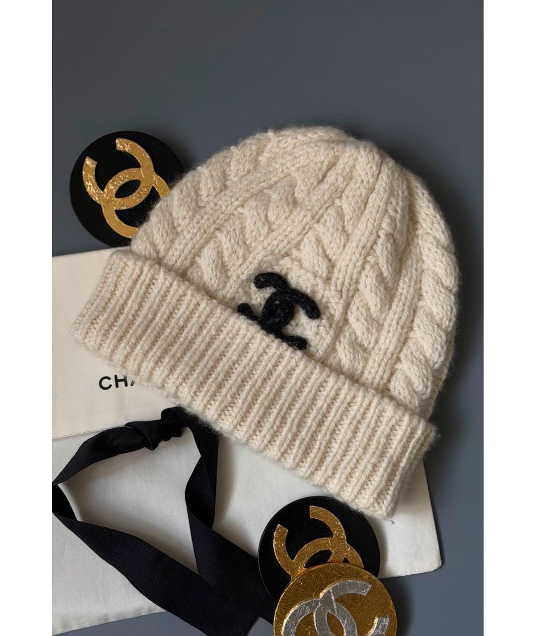 CHANEL Бежевая шерстяная шапка, фото 1