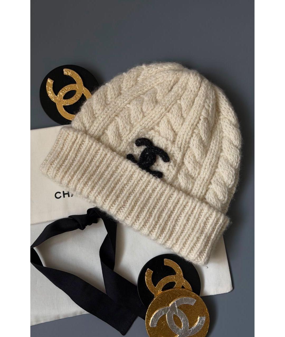 CHANEL Бежевая шерстяная шапка, фото 2