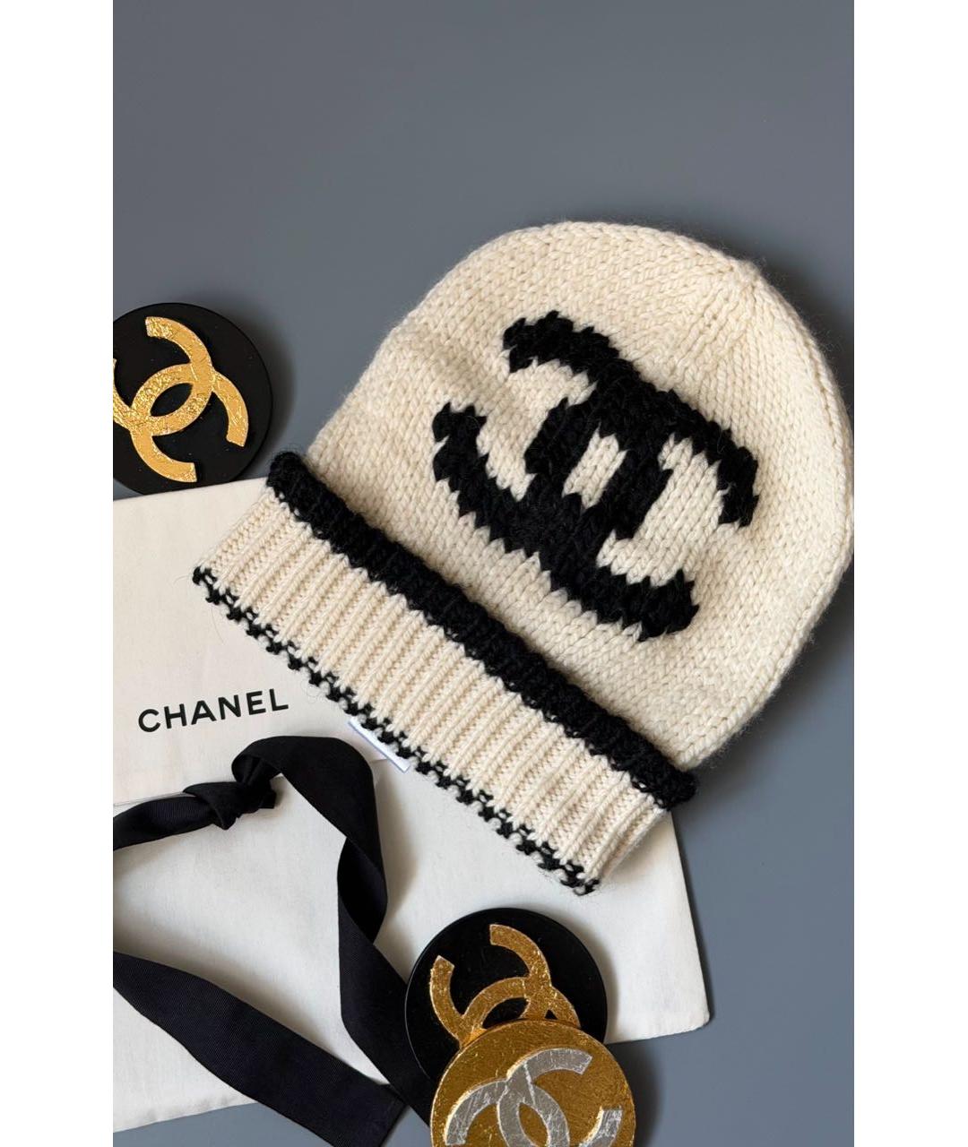 CHANEL Бежевая шерстяная шапка, фото 3