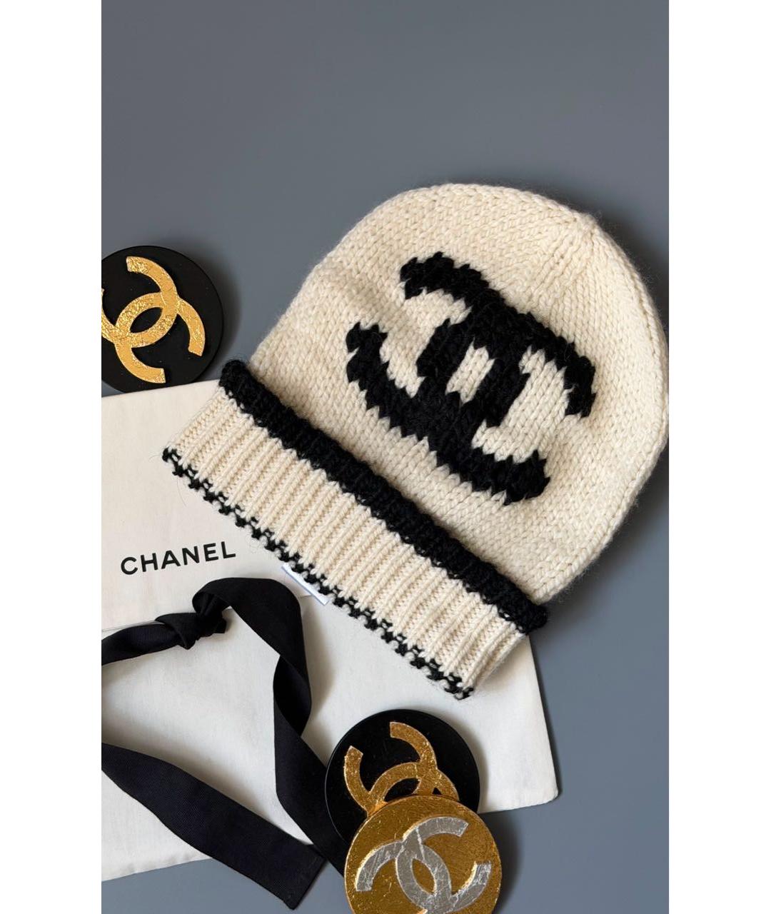 CHANEL Бежевая шерстяная шапка, фото 2
