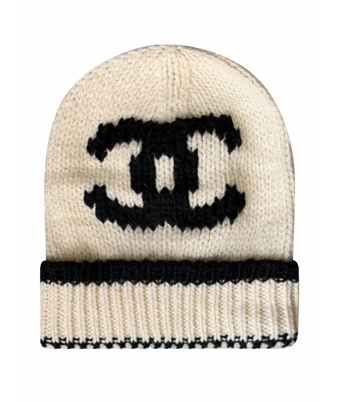 CHANEL Бежевая шерстяная шапка, фото 1