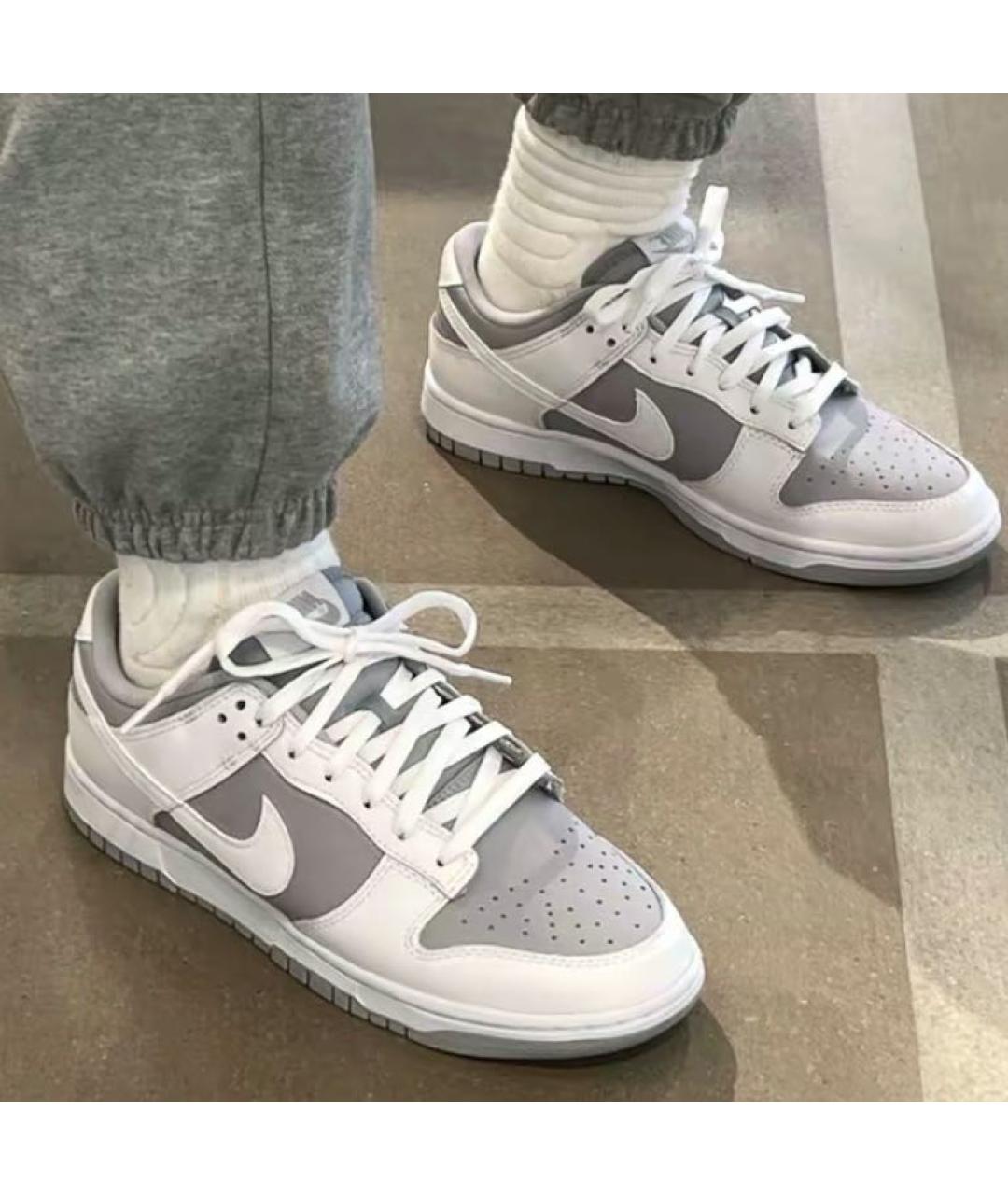 NIKE Серые кожаные низкие кроссовки / кеды, фото 6