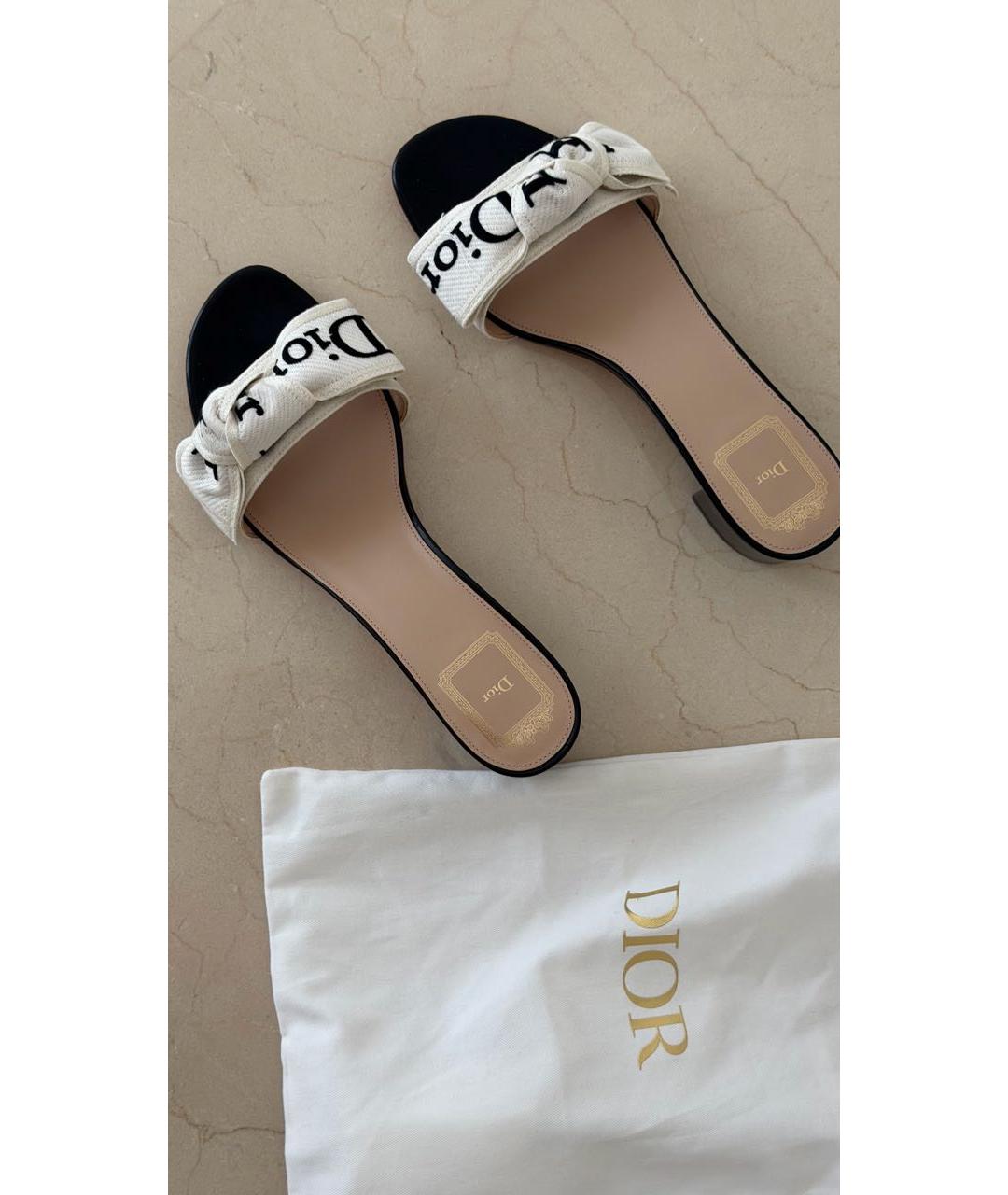 CHRISTIAN DIOR Черные текстильные мюли, фото 3