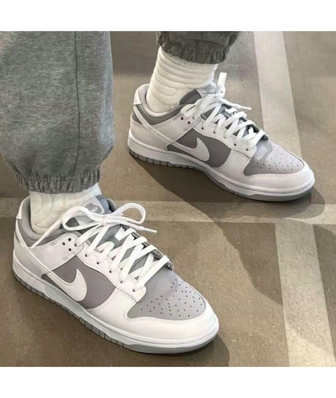 NIKE Серые кожаные кроссовки, фото 6